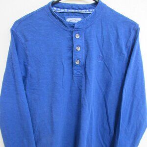 Fat Face 09847 Blue Long Sleeve Henley Pullover Shirt Small